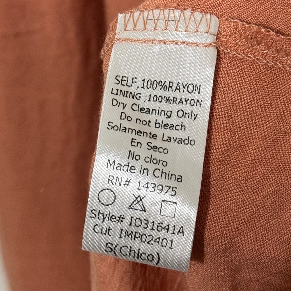 Carly Jean Smocked Maxi Dress Size Small Tiered Coral Ruffle Beach Summer — image 8 of 8